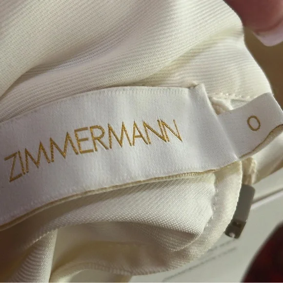 NEW NWT ZIMMERMANN Belted Twill Mini Dress - Off-White